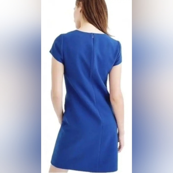 J.Crew Cobalt Blue Presentation Shift Dress Short Sleeve - Picture 6 of 11